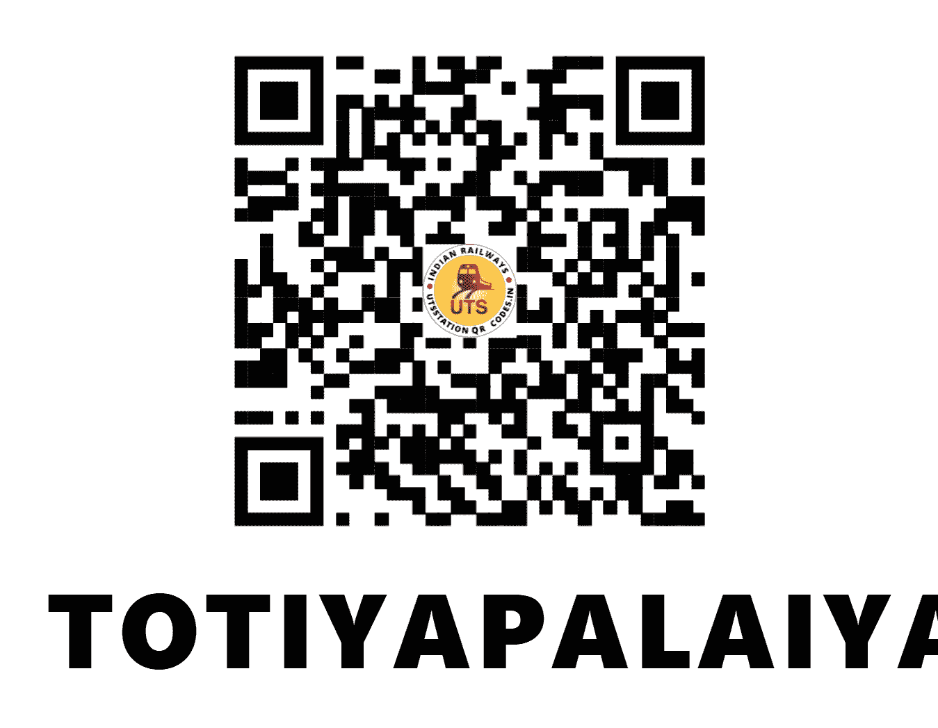 UTS QR Code for TOTIYAPALAIYAM - TPM (SR - TAMIL NADU)